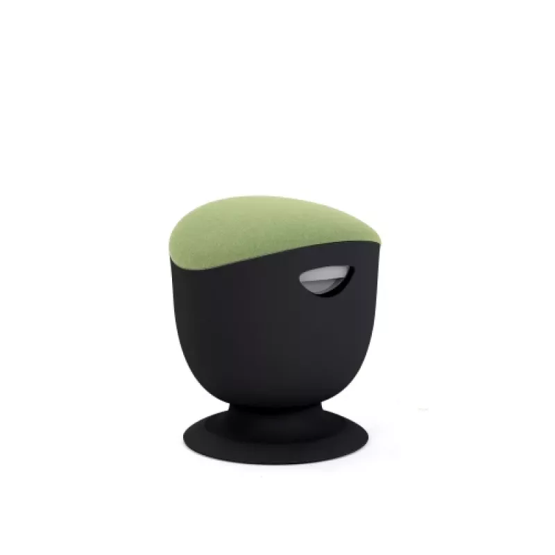 Up Up Seul ergonomischer Balancehocker Schwarz, D42 Grüner Stoff