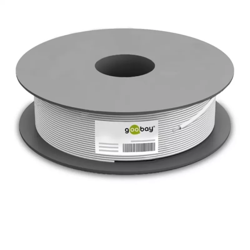 Wentronic Goobay CAT 6 Netzwerkkabel, S/FTP (PiMF), Grau, 305 m – CCA Kupfermix, AWG 23/1 (solid), PVC (95696)