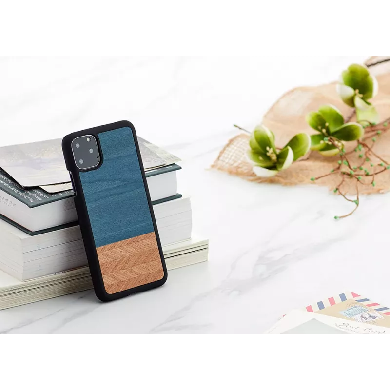Handyhülle man and wood für iPhone 11 Pro Max — denim Schwarz Schutzhülle