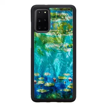 Handyhülle iKins für Samsung Galaxy S20+ — schwarzes Seerosendesign
