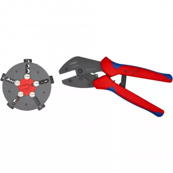 Knipex 97 33 02 Kabelcrimpzange Crimpwerkzeug Blau, Rot