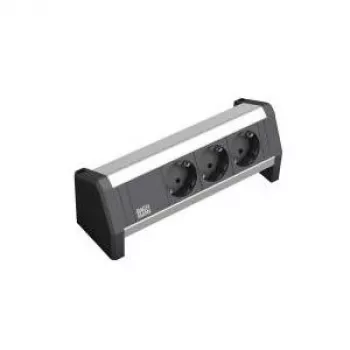 Power extension Bachmann DESK 1 3 AC outlets Schwarz Grau