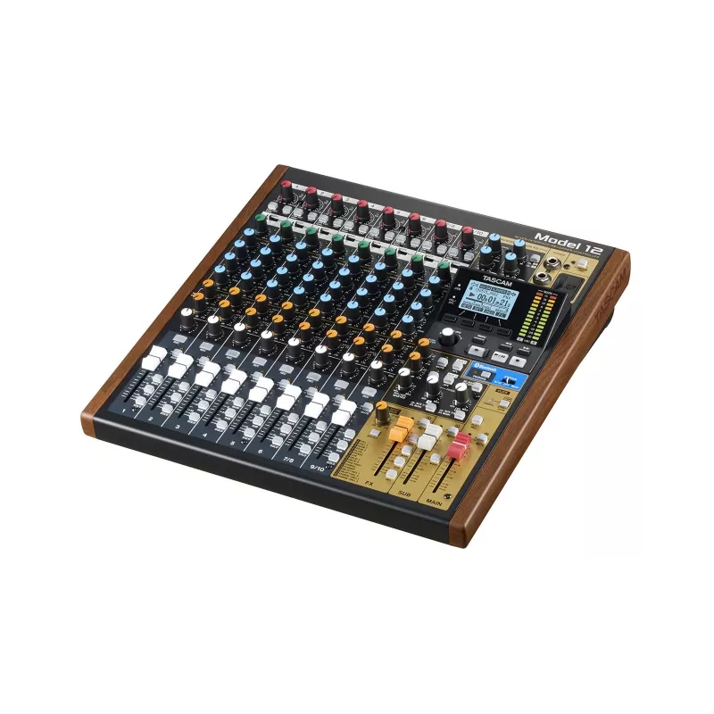 Mixer Tascam Model 12 — 12‑Kanal Analog‑/Digitalmischpult, 24‑Bit, 48 kHz, USB‑C, SD‑Karte, Bluetooth 5.0