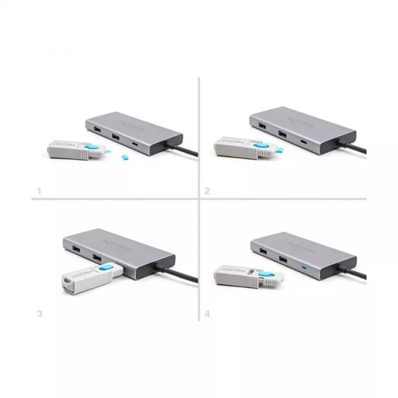 Port blocker DeLOCK 20926 USB Type-C 5 Stück + Schließwerkzeug