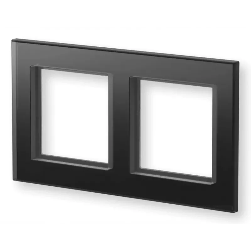 eQ-3 Homematic IP Glasrahmen 2-fach, Schwarz (162149A1)