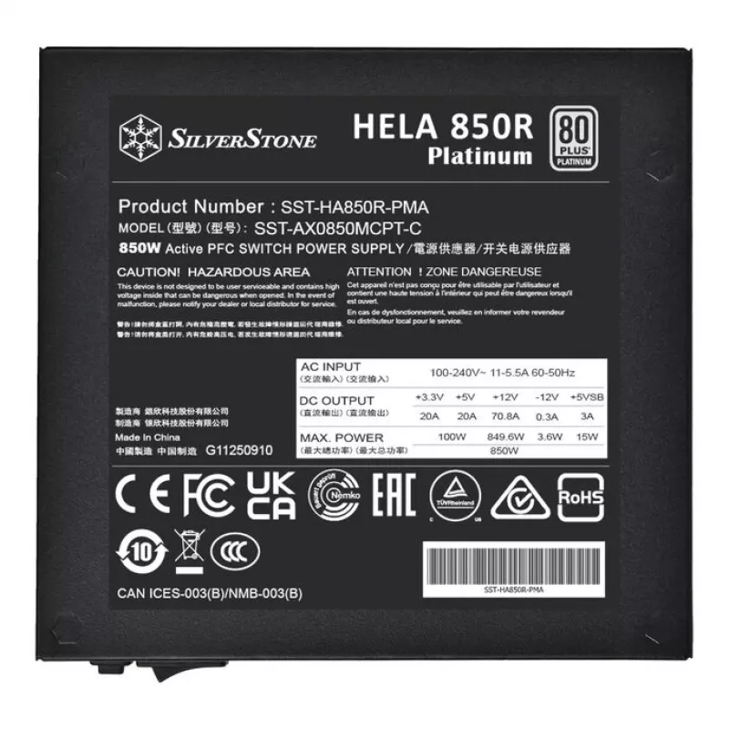Netzteil SilverStone HELA 850R 850 Watt