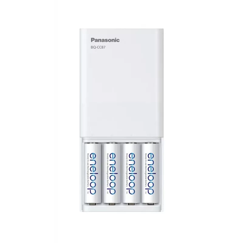USB-Ladegerät PANASONIC Eneloop Smartplus BQ-CC87 + 4x AA 2000 mAh (K-KJ87MCD40USB)