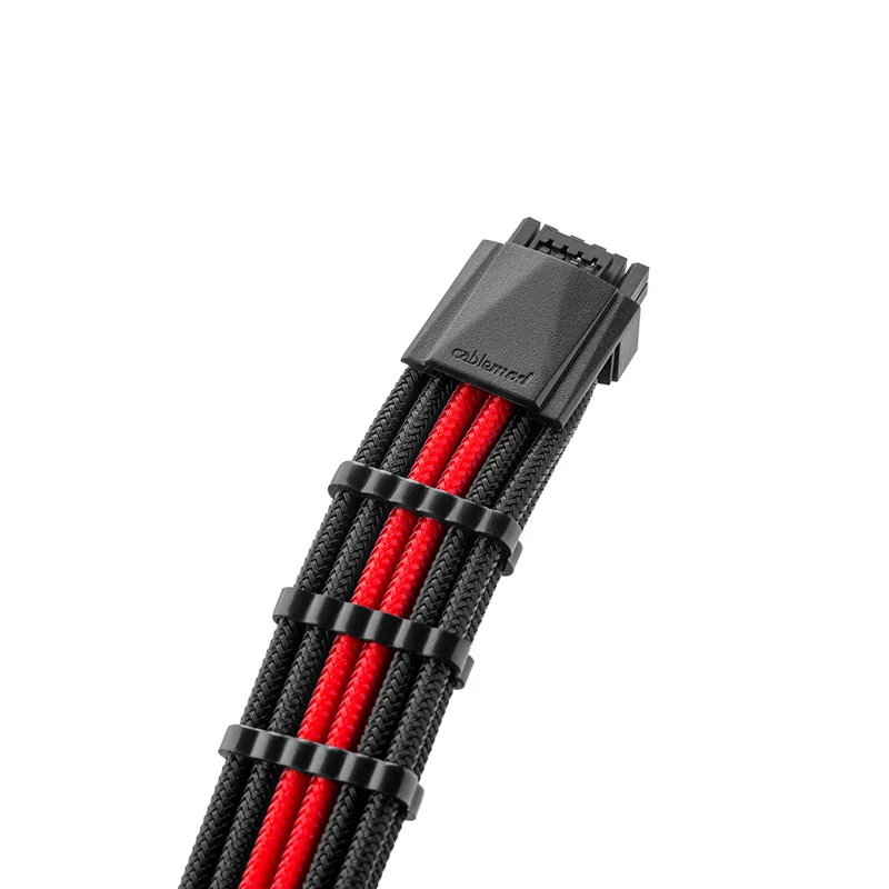 CableMod C-Series PRO RM Schwarz Label Netzteilkabel-Kit CM‑PCSR‑16P3KIT‑NKKR‑R — schwarz-rot ummantelte modulare PSU-Kabel