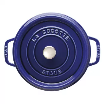 Staub 24 cm runder Gusseisen-Cocotte Dunkelblau