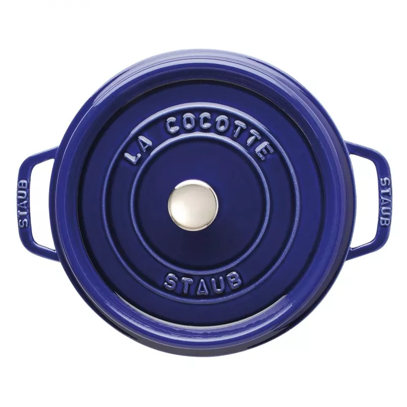 Staub 24 cm runder Gusseisen-Cocotte Dunkelblau