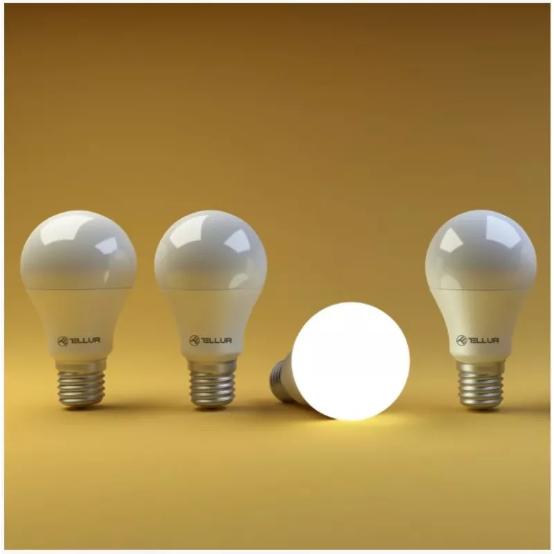 Tellur WiFi Smart Glühbirne E27, 10W Weiß/Warm, Dimmer