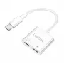 LogiLink USB-C Audio Adapter USB-C/M auf 2x USB-C/F 60W PD weiß