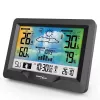Hygrometer Thermometer GreenBlue GB540 — indoor 0–50°C / outdoor -20–65°C, DCF-Uhr, Außensensor 60 m, schwarz