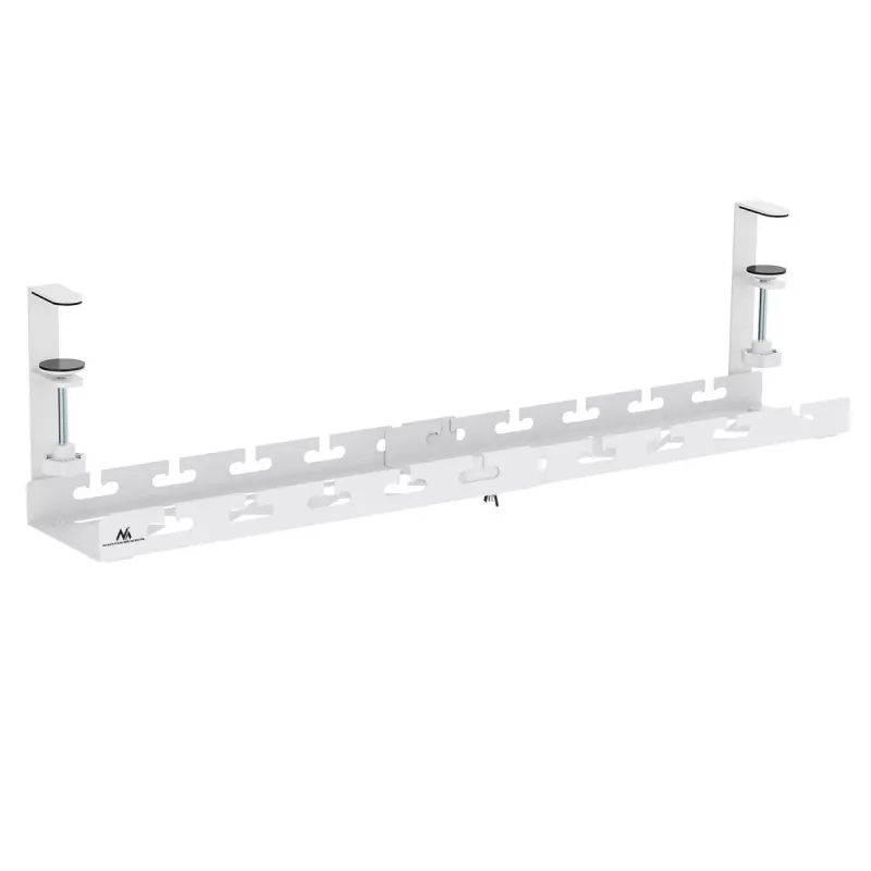 Maclean Kabelorganizer unter dem Schreibtisch, max. Belastung 5 kg, max. 728 mm, weiß, MC-103 W