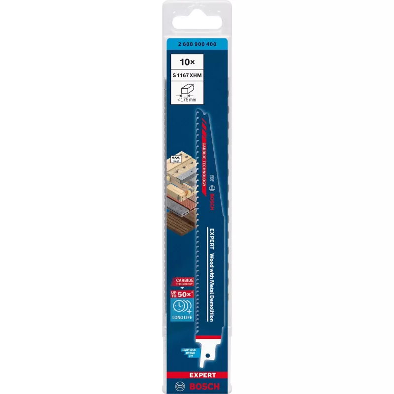 Bosch Expert 2 608 900 400 Stich-/Schweifsäge-/Säbelsägeblatt Carbide 10 Stk.