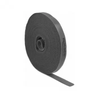 Montageband DeLOCK Klettband auf Rolle L 10 m x B 15 mm grau