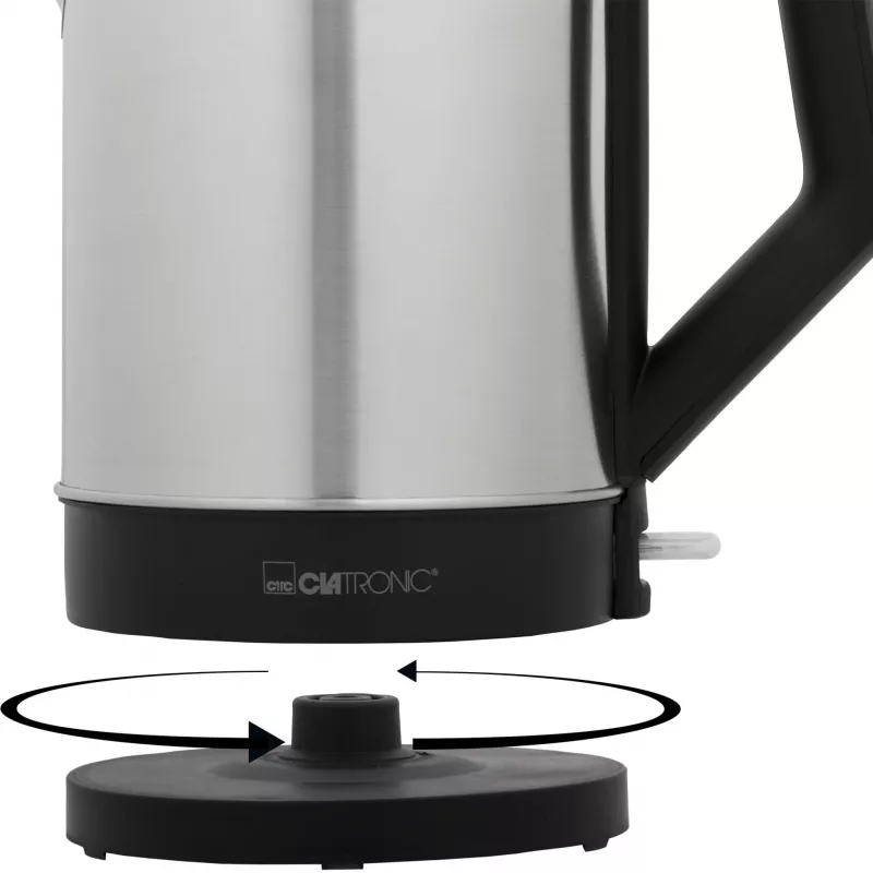 Wasserkocher Clatronic 1,5 L 2200 W Schwarz Edelstahl