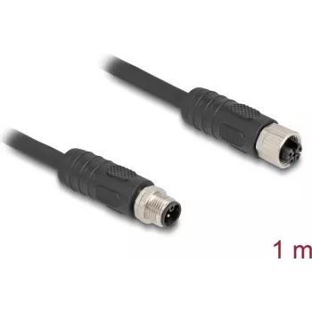 DeLOCK 80519 Sensor-/Aktor-Kabel 1 m RST M12 Schwarz