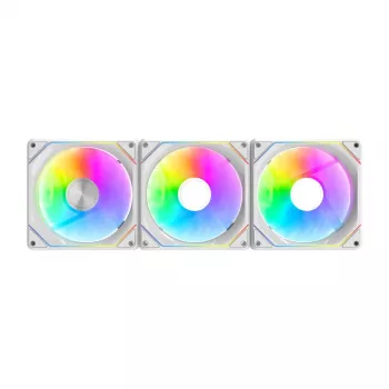 Gehäuselüfter Darkflash Gauss G24 3-in-1 Weiß 120 mm — Set mit 3, 120 mm