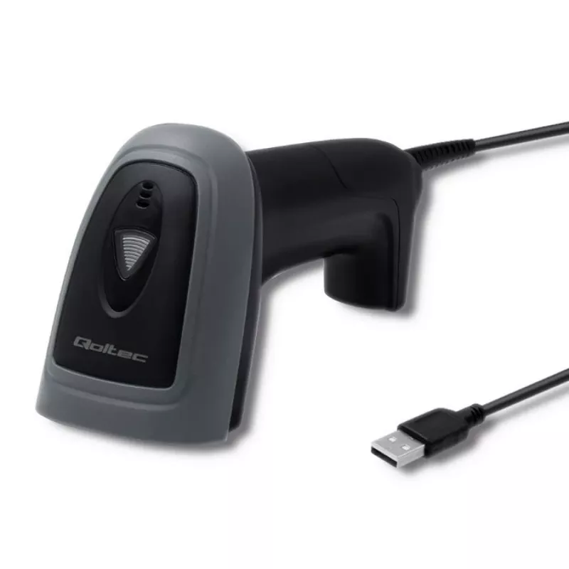 Hand-Barcodeleser QOLTEC 50863 — 1D/2D-Scanner, USB kabelgebunden, LED-Sensor, Schwarz, 5V, 1,8 m Kabel