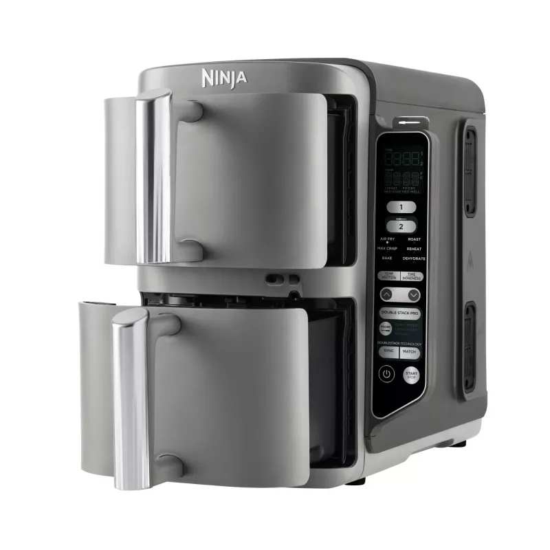 Ninja Double Stack XL Heißluftfritteuse 2 Fächer mit Temperatursonde SmartCook 9,5 L SL451EU