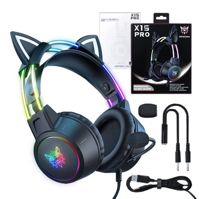 Headset Onikuma X15 PRO Gaming-Headset Katze Schwarz