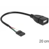 Delock Kabel USB Stiftleistenbuchse > USB 2.0 Typ-A Buchse 20 cm (83291)
