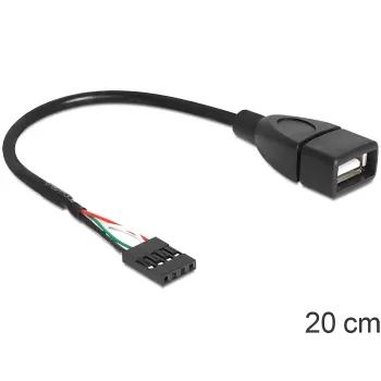 Delock Kabel USB Stiftleistenbuchse > USB 2.0 Typ-A Buchse 20 cm (83291)