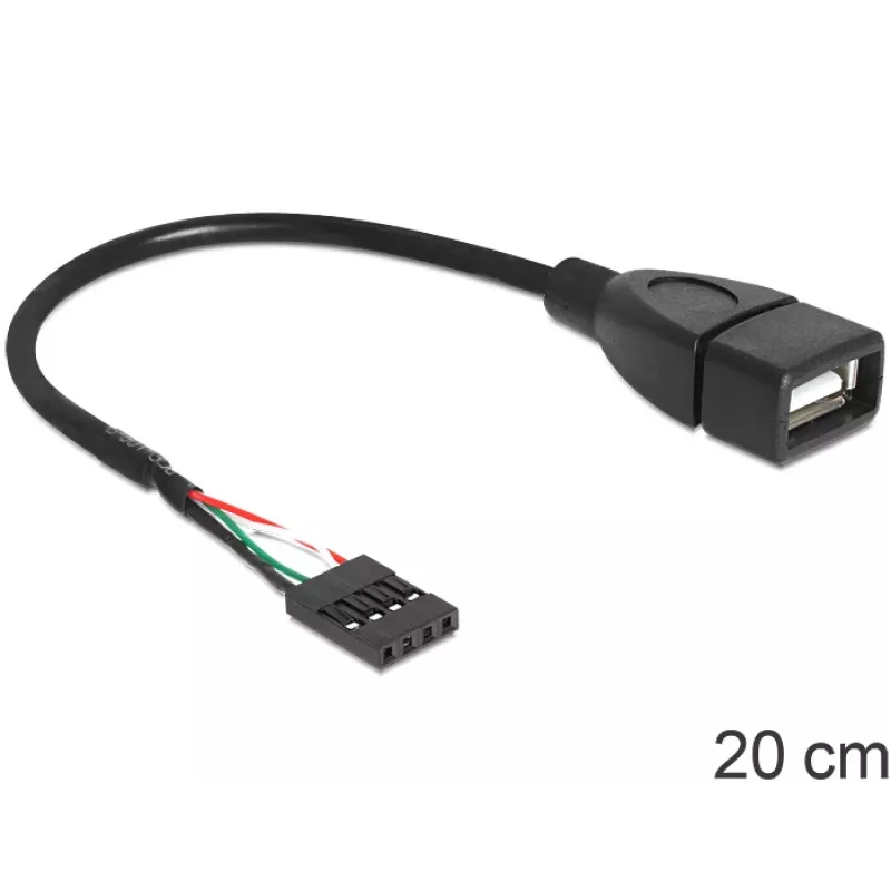 Delock Kabel USB Stiftleistenbuchse > USB 2.0 Typ-A Buchse 20 cm (83291)