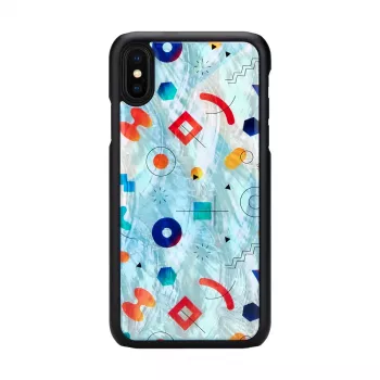 Smartphone-Hülle iKins für iPhone XS / XS Max, schwarzes Stein-Design, schützende Rückabdeckung