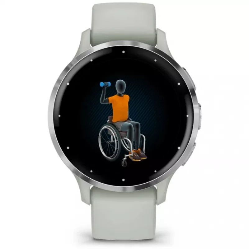 Garmin Venu 3S 3,05 cm (1,2 inch) AMOLED 41 mm Digital 390 x 390 Pixel Touchscreen Grau, Silber Wi-Fi GPS (Satellit)
