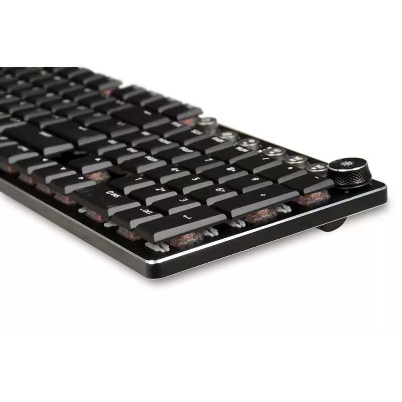 Tastatur IBOX AURORA K-6 — Full-Size QWERTY, RF Wireless + Bluetooth, RGB-Hintergrundbeleuchtung, mechanische Low-Profile-Tasten, Schwarz