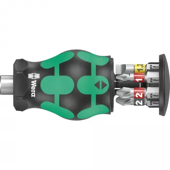 Wera Kraftform compact Stubby Magazin 2 Multibit-Schraubendreher Schlitzschraubendreher