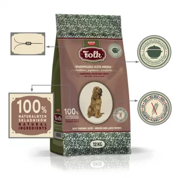 FOLK Medium and large breeds Traditional polish meat feast mit Kaninchen, Lamm und Wachtel - Trockenfutter für Hunde - 12kg