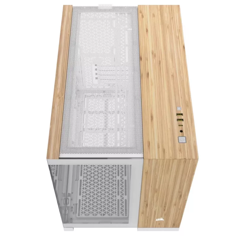 Computergehäuse Corsair CC-9011288-WW Midi Tower Bambus, Weiß