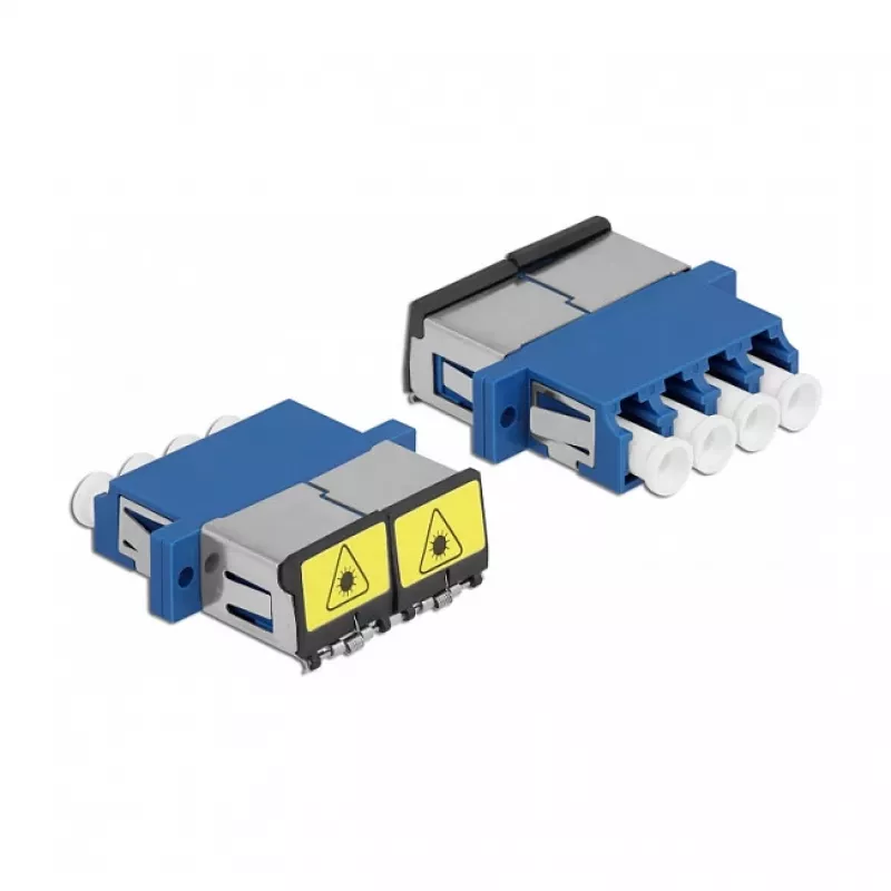 Optischer Faserkoppler DeLOCK 86903 LC Quad Buchse auf LC Quad Buchse Singlemode blau