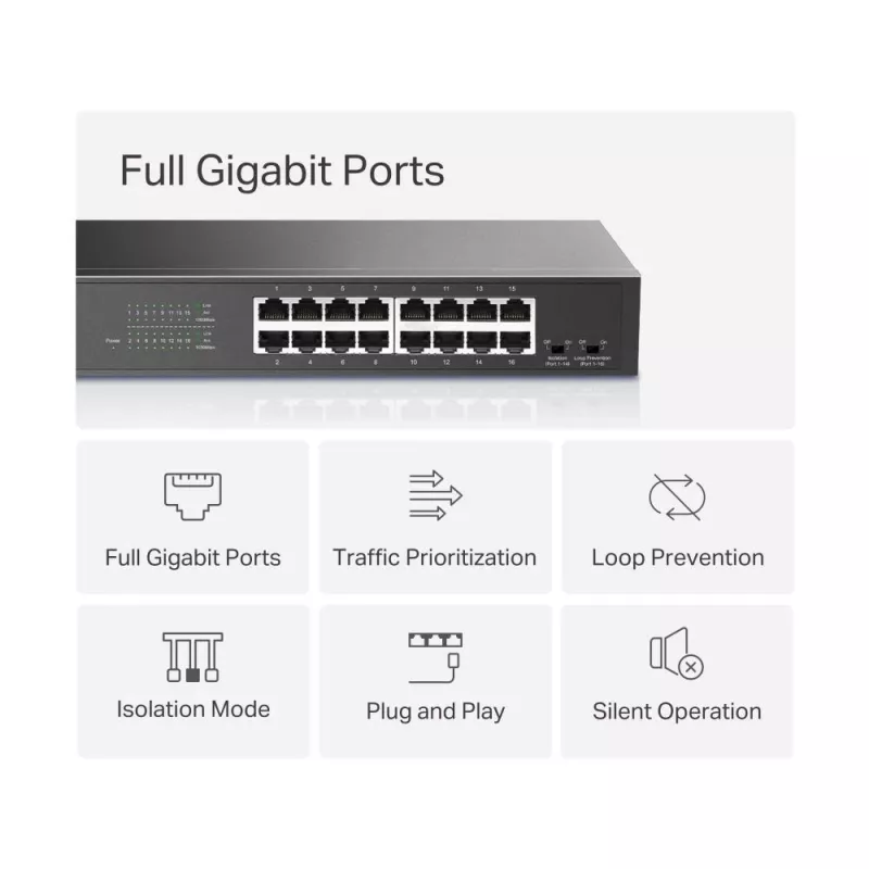Mercusys MS116GS Netzwerk-Switch Gigabit Ethernet (10/100/1000) Schwarz