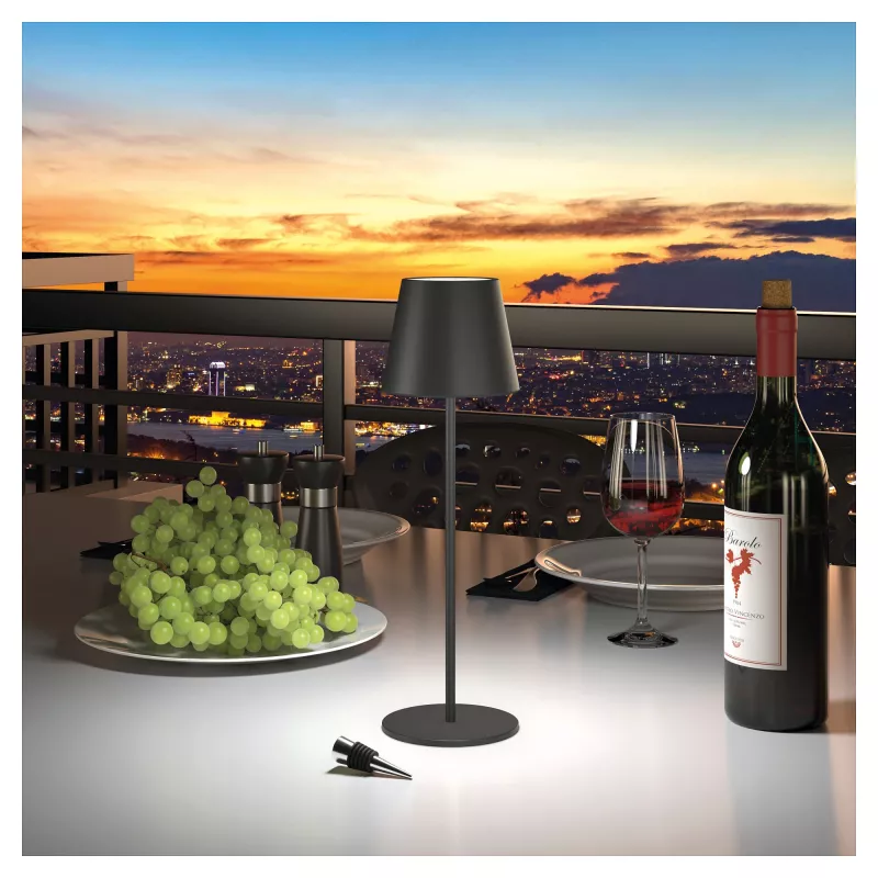 RealPower TableLight 360 3W LED-Tischleuchte Schwarz IP44