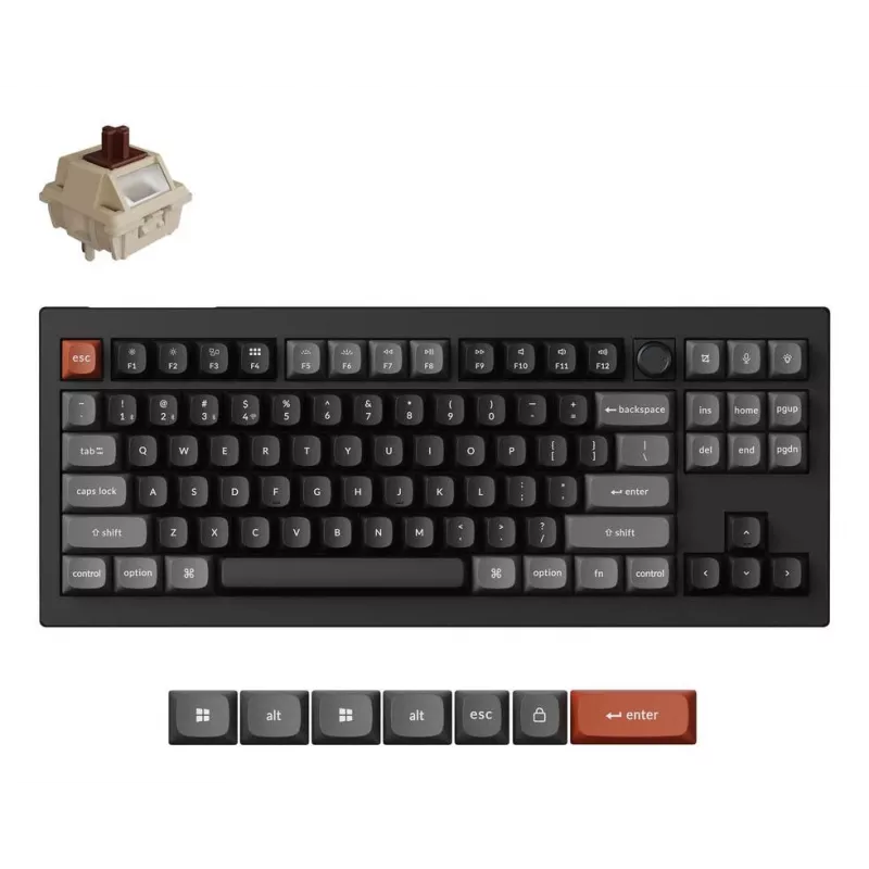 Mechanische Tastatur Keychron V3 Ultra 8K – Kabel & Bluetooth, QWERTY, RGB, Schwarz