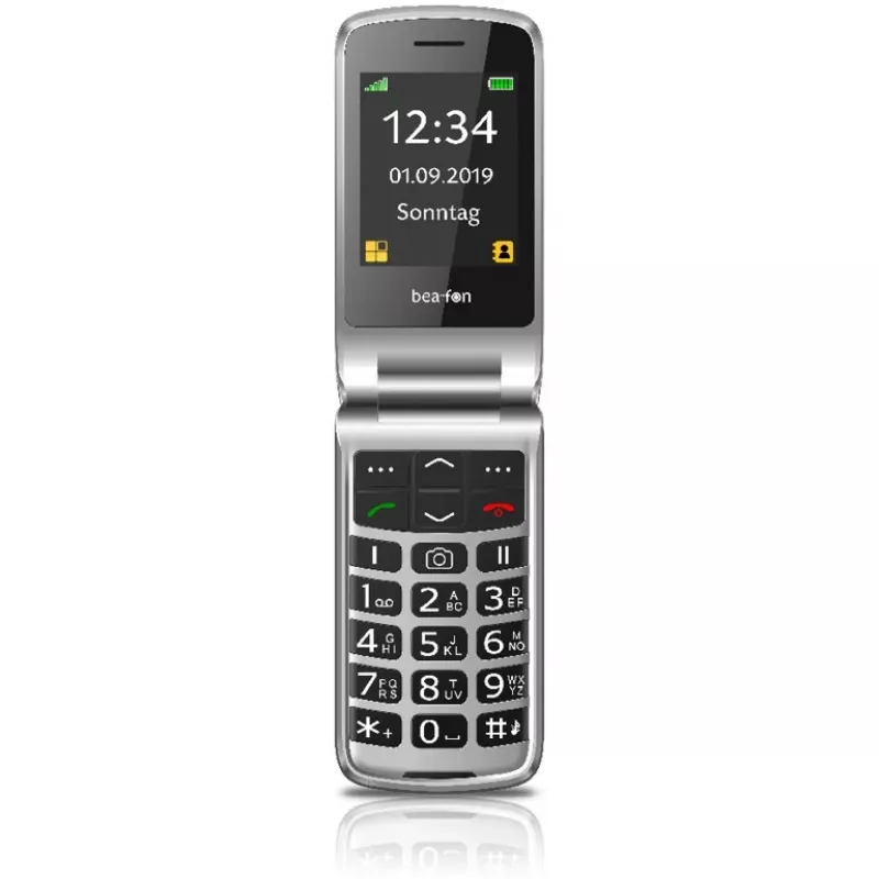 Bea-fon SL495 Senioren-Handy (ohne Netzteil) – Schwarz Silber
