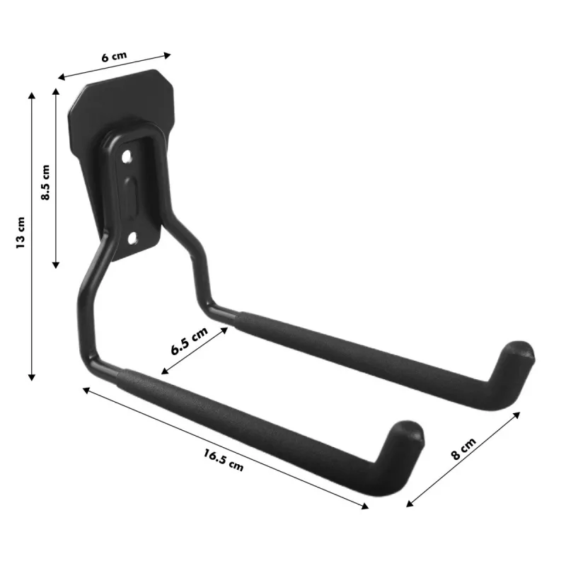 Wandmontierter Stahl-Garagenhaken MACLEAN MC-440 — 35 kg Tragfähigkeit