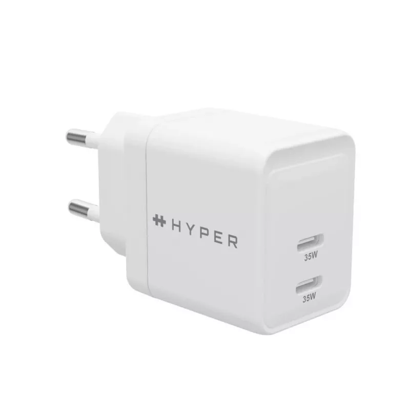 HYPER HJG35EU Ladegerät für Mobilgeräte, Kopfhörer, Headset, Smartphone, Uhr, Weiß, AC-Schnellladung, Innenbereich