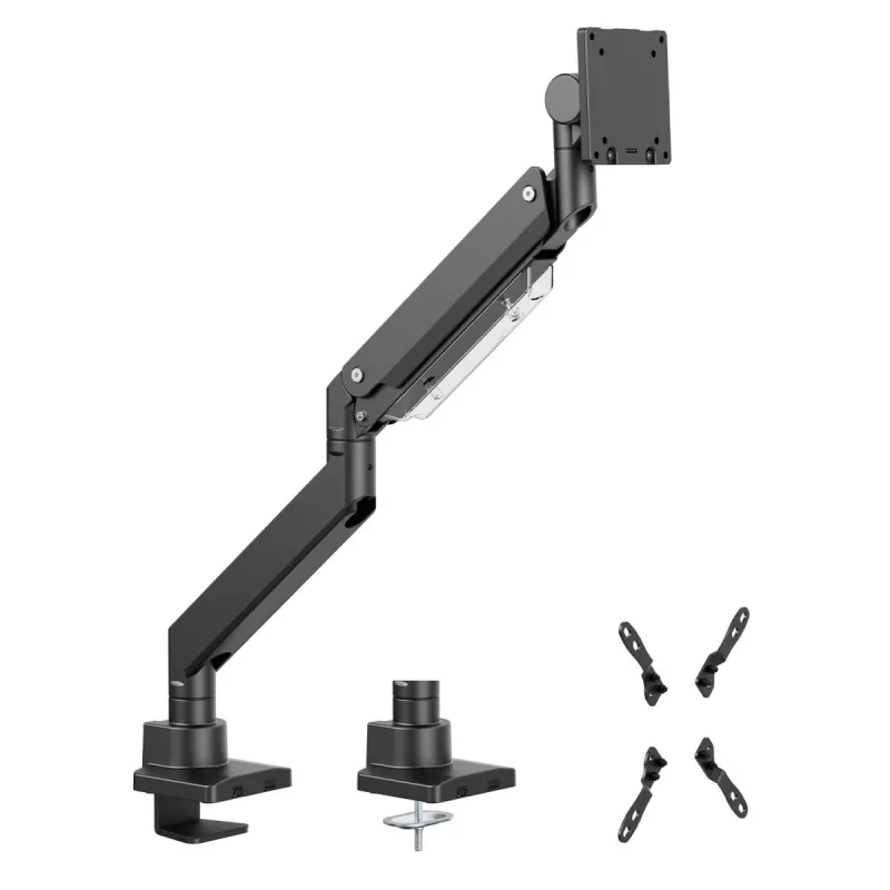 Maclean MC-968 Doppelarm Monitorhalterung mit Gasfeder 17-57 27 kg Schwerlast Stabil Vollbeweglich Halterung Max VESA 200x200