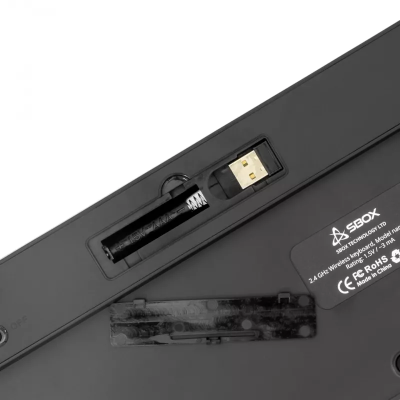 Kabellose Tastatur SBOX WK-26 US mit Multimediatasten und US-Layout