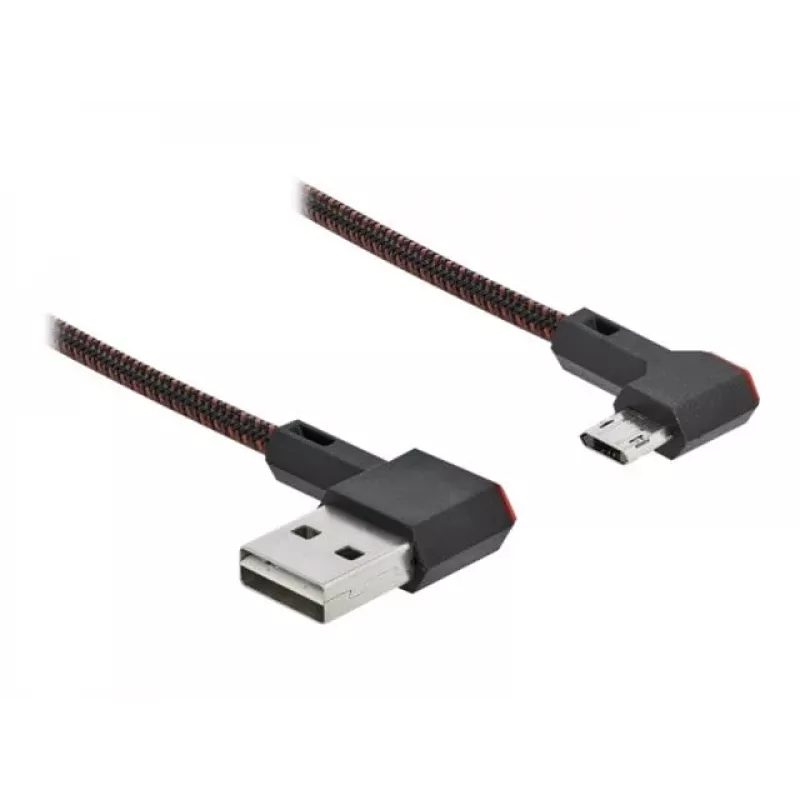 USB-Kabel DeLOCK EASY-USB 2.0 Typ-A Stecker auf Micro-B Stecker abgewinkelt 0,2 m schwarz