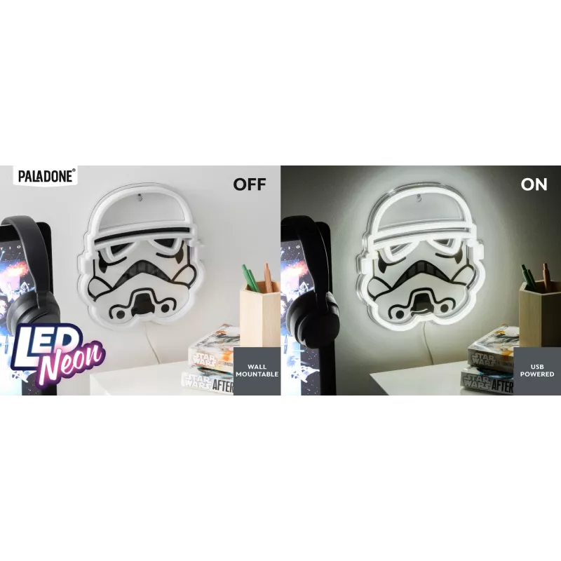 Wandmontierbare LED-Neonleuchte Paladone Stormtrooper Modell PP14595SWVN, dekorative Star Wars-Beleuchtung