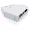 Hutschienen-Glasfaserspleißverteiler DIGITUS DN-96893 — abgewinkelt, 6 SC DX / LC Quad, Aluminium, grau