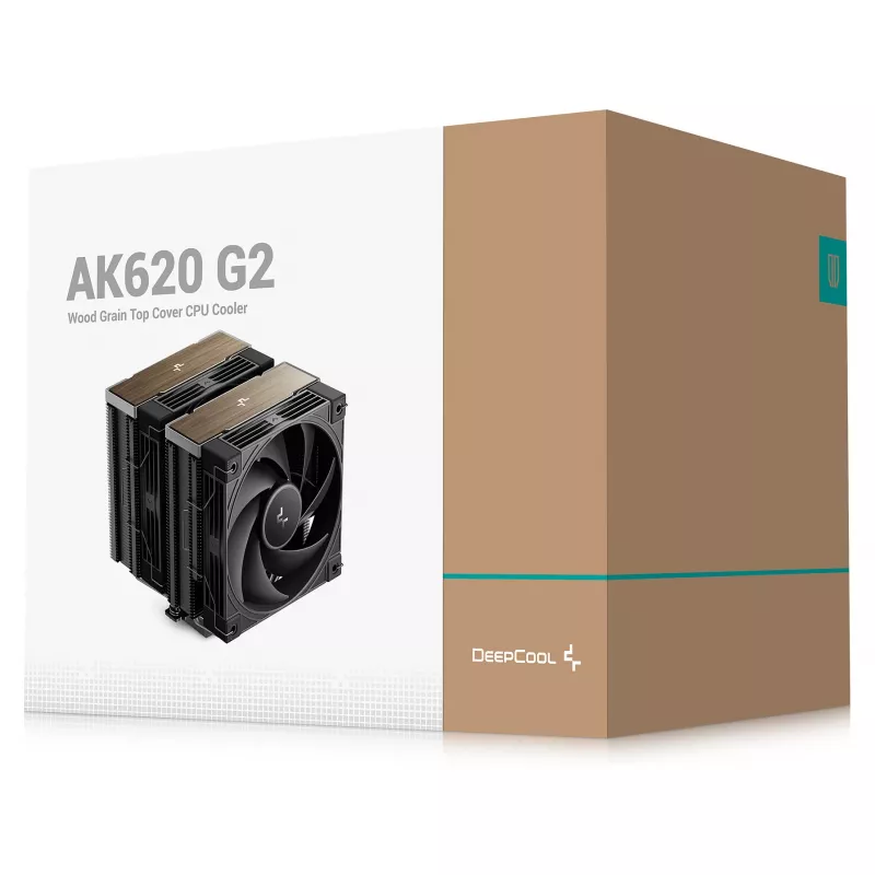 Luftkühler DeepCool AK620 G2, 120-mm-Lüfter, kompatibel mit LGA1700/1200/115x und AM4/AM5, schwarz, 144×127×159 mm