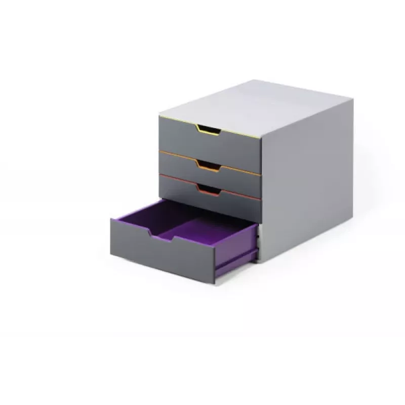 Schubladeneinheit Durable VARICOLOR Grau Kunststoff 4 Schubladen