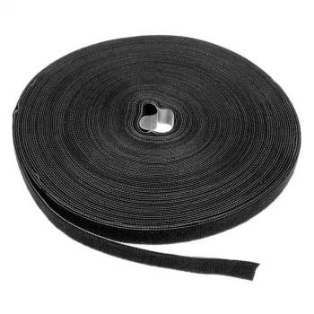 LABEL THE CABLE LTC PRO Roll Strap, doppelseitiger Klettband-Rolle, 25 m schwarz
